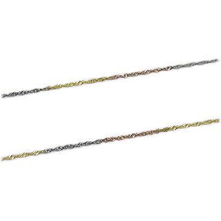Corrente Malha Singapura Tricolor em Ouro 18 Kilates � 25468