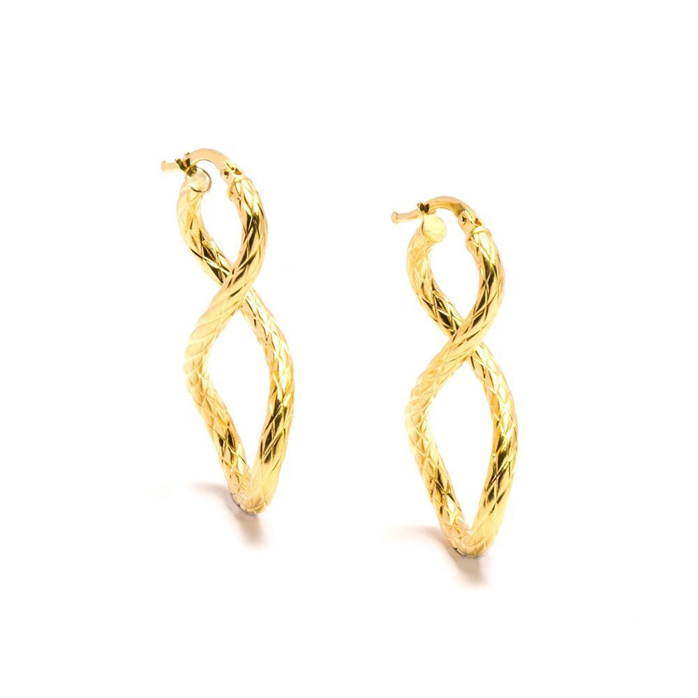 Brinco Argola Infinito em Ouro 18 kilates - 20306