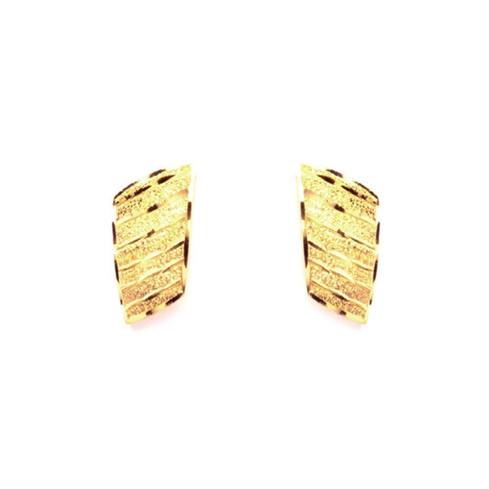 Brinco Retangular Diamantado em Ouro 18 Kilates - 20307