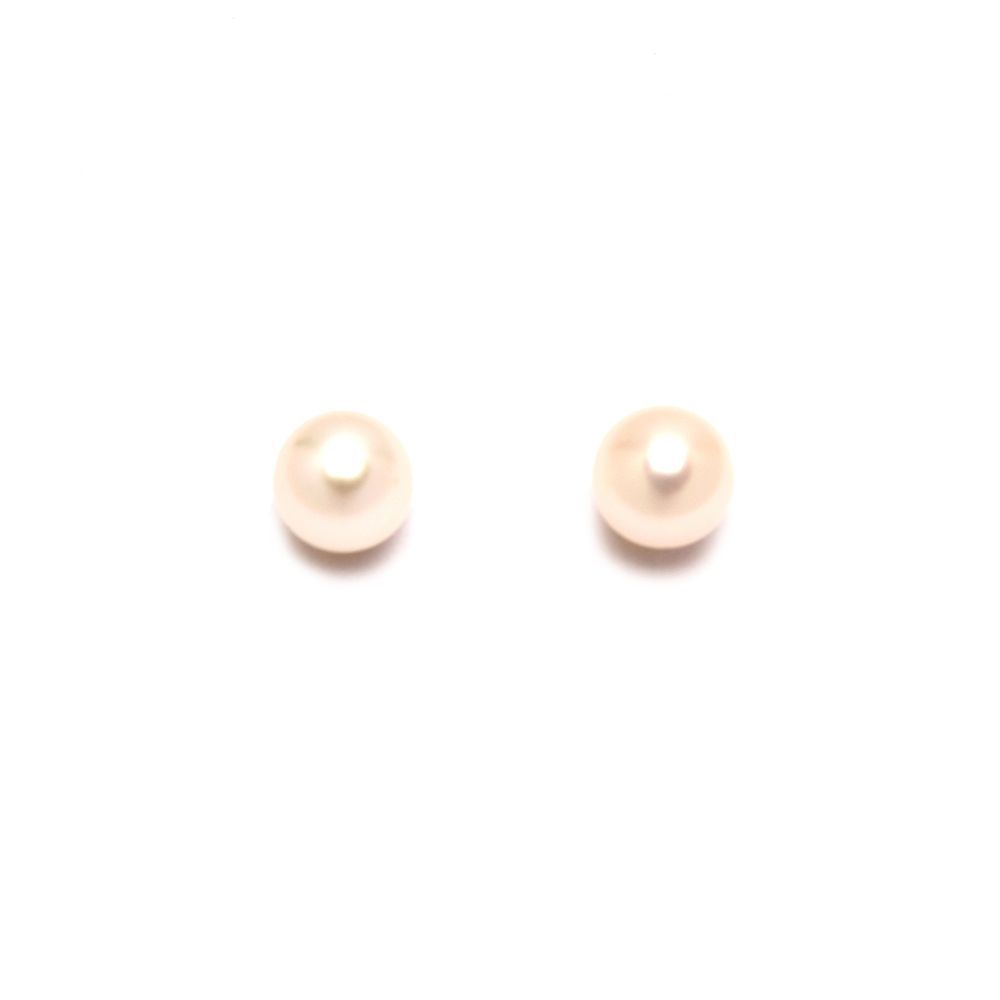 Brinco Solit�rio de P�rola com 6mm em Ouro 18 Kilates - 20638
