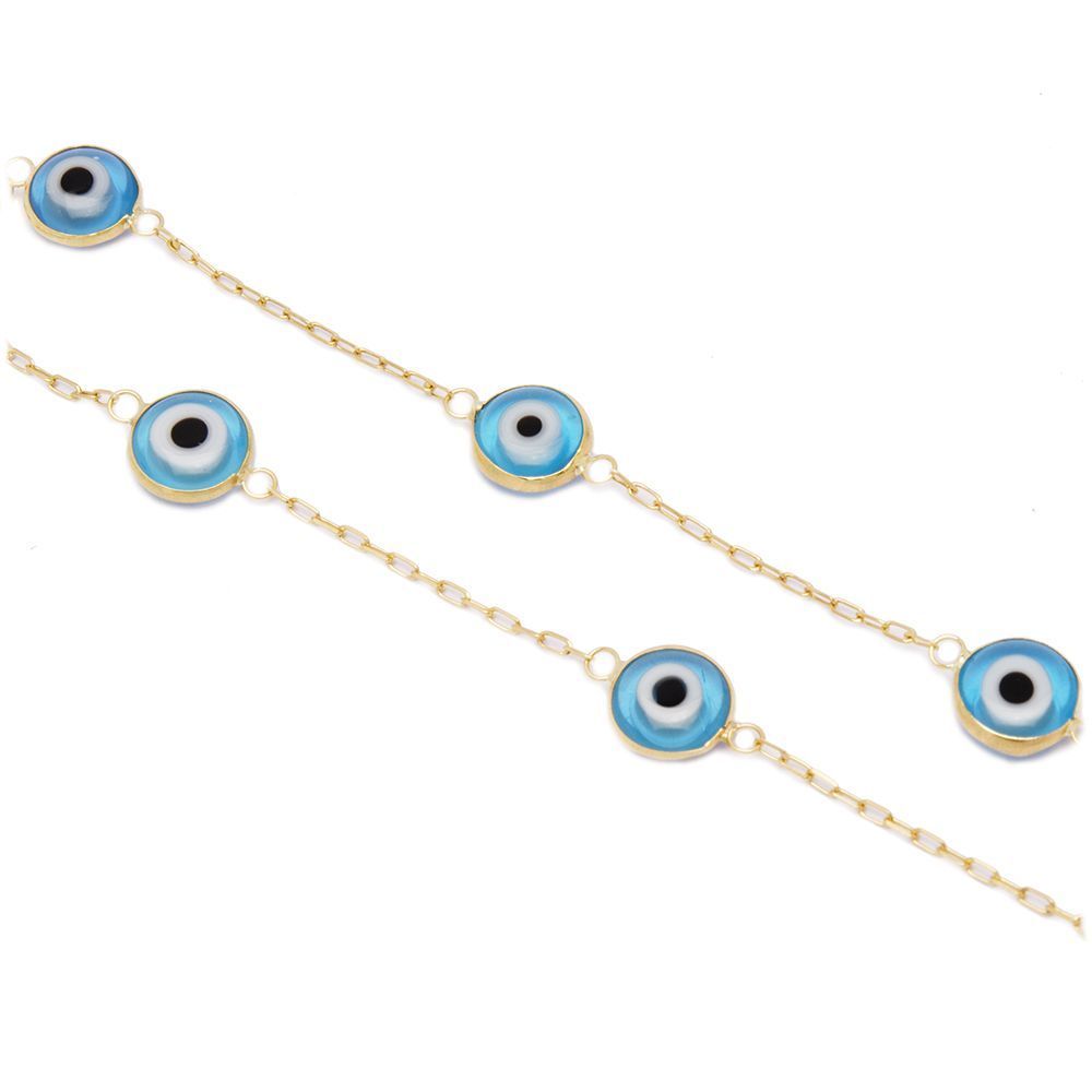 Pulseira Olho Grego em Ouro 18 Kilates - 20649
