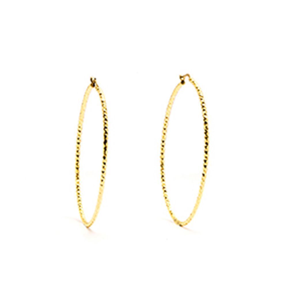 Brinco Argola Martelado em Ouro 18 Kilates - 20833
