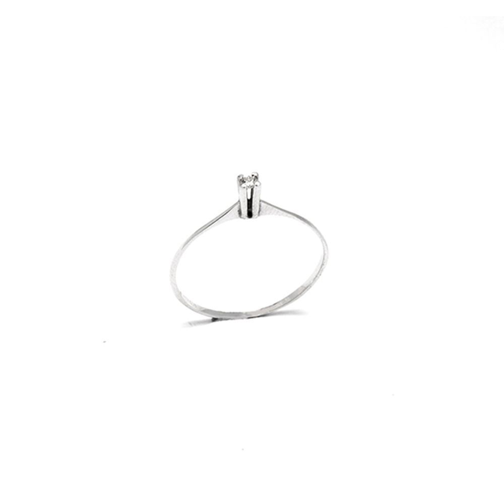 Anel Solit�rio 4 Garras em Ouro 18 Kilates - 20988