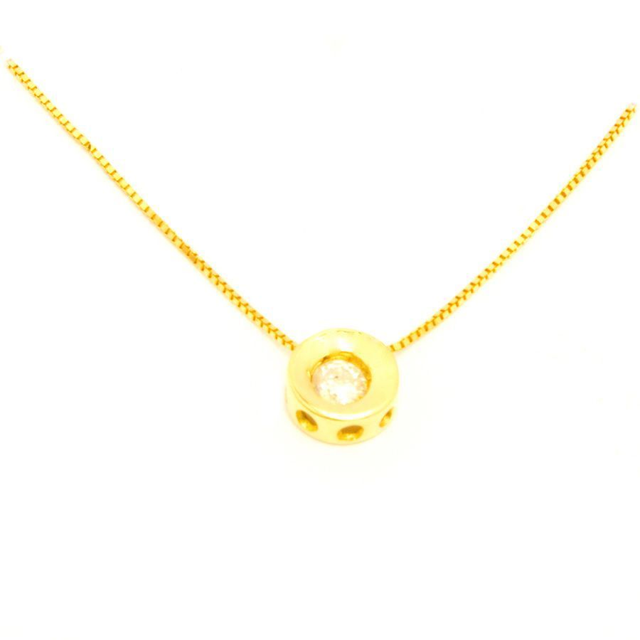 Colar Ponto de Luz Redondo 10 Pontos em Ouro 18 Kilates - 21173