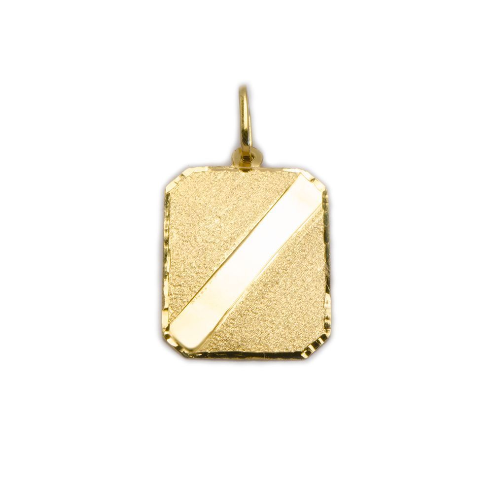 Pingente Placa em Ouro 18 Kilates - 21211