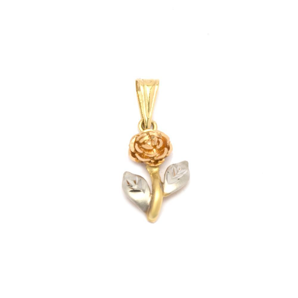 Pingente Flor Tricolar em Ouro 18 Kilates - 21228