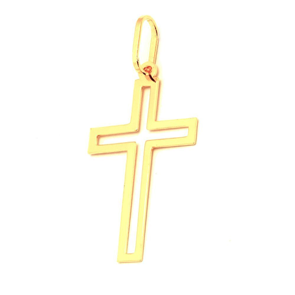 Pingente Cruz Vazada M em Ouro 18 Kilates - 21628