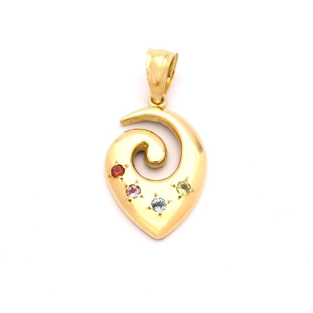 Pingente Caracol Colorido em Ouro 18 Kilates - 21657