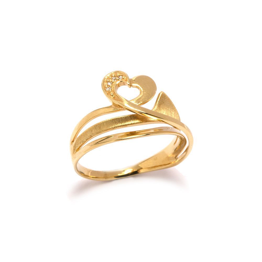 Anel Cora��o em Ouro 18 Kilates - 22863