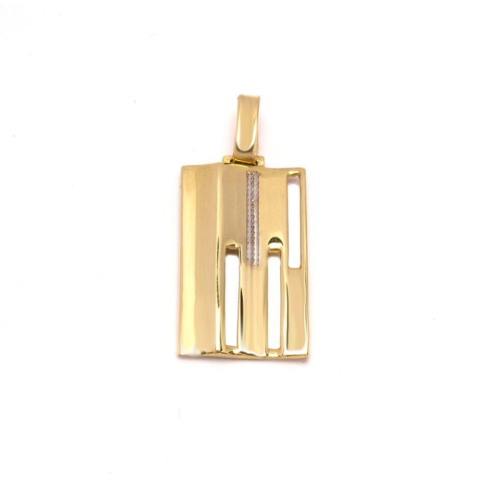 Pingente Placa Vazada em Ouro 18 Kilates - 22886