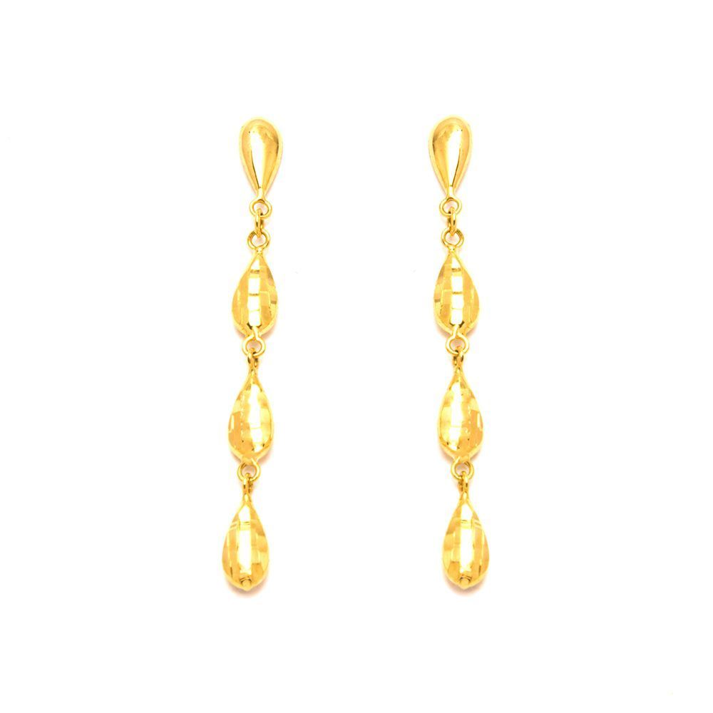 Brinco Gotas em Ouro 18 Kilates - 23123