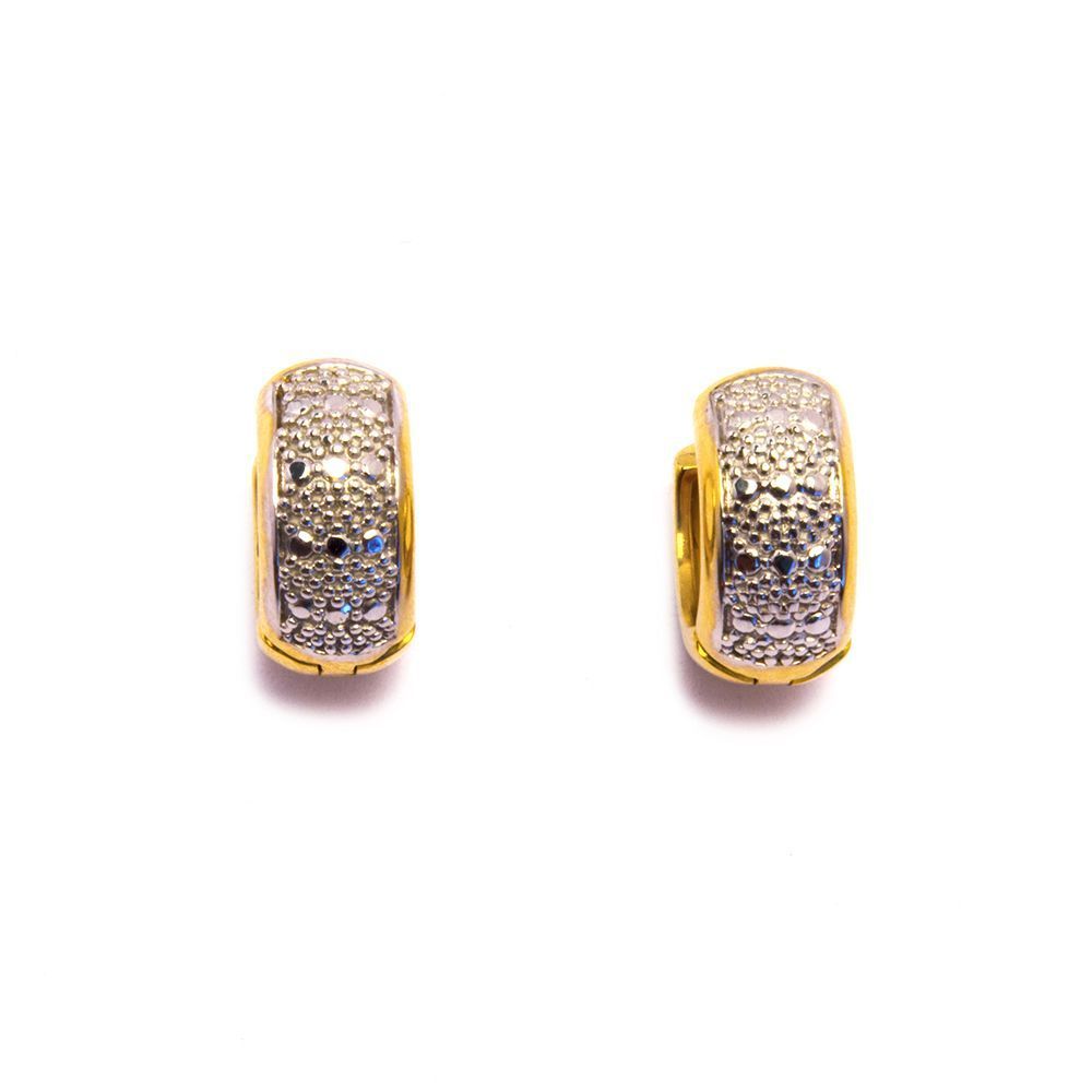 Brinco Argola Pequena com R�dio em Ouro 18 Kilates - 23756