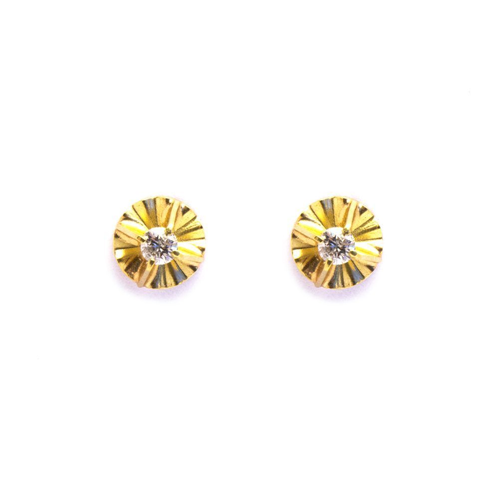Brinco Espelho com Brilhantes em Ouro 18 Kilates - 23772
