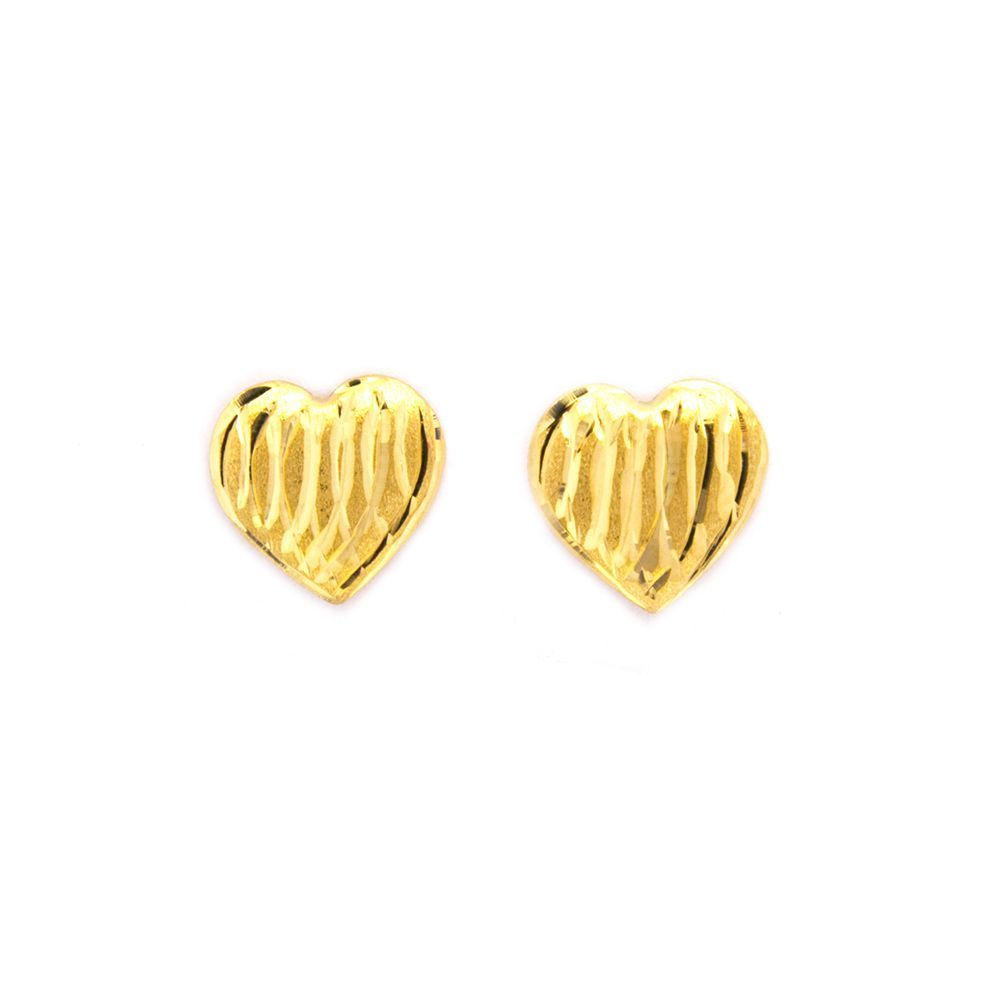 Brinco Cora��o   em Ouro 18 Kilates - 23782