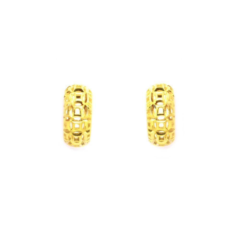 Brinco Meia Argola em Ouro 18 Kilates - 23786