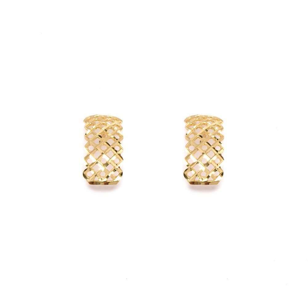 Brinco Treli�a em Ouro 18 Kilates - 23984