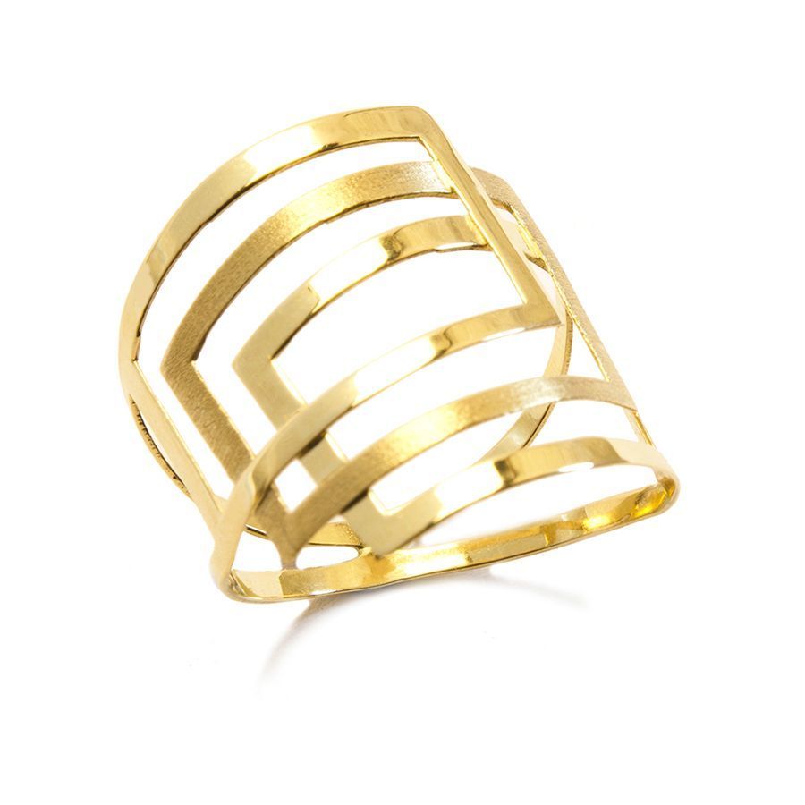 Anel Quadrado em Ouro 18 Kilates - 24231