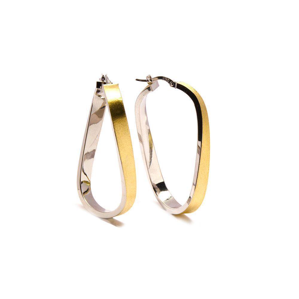 Brinco Argola Oval Bicolor  - 25002