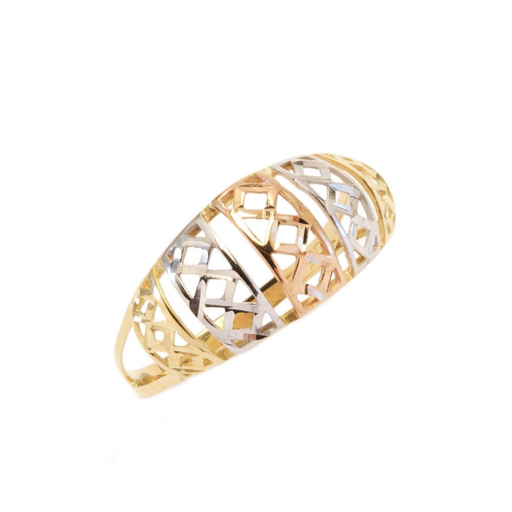Anel Tri em Ouro 18 Kilates - 25009