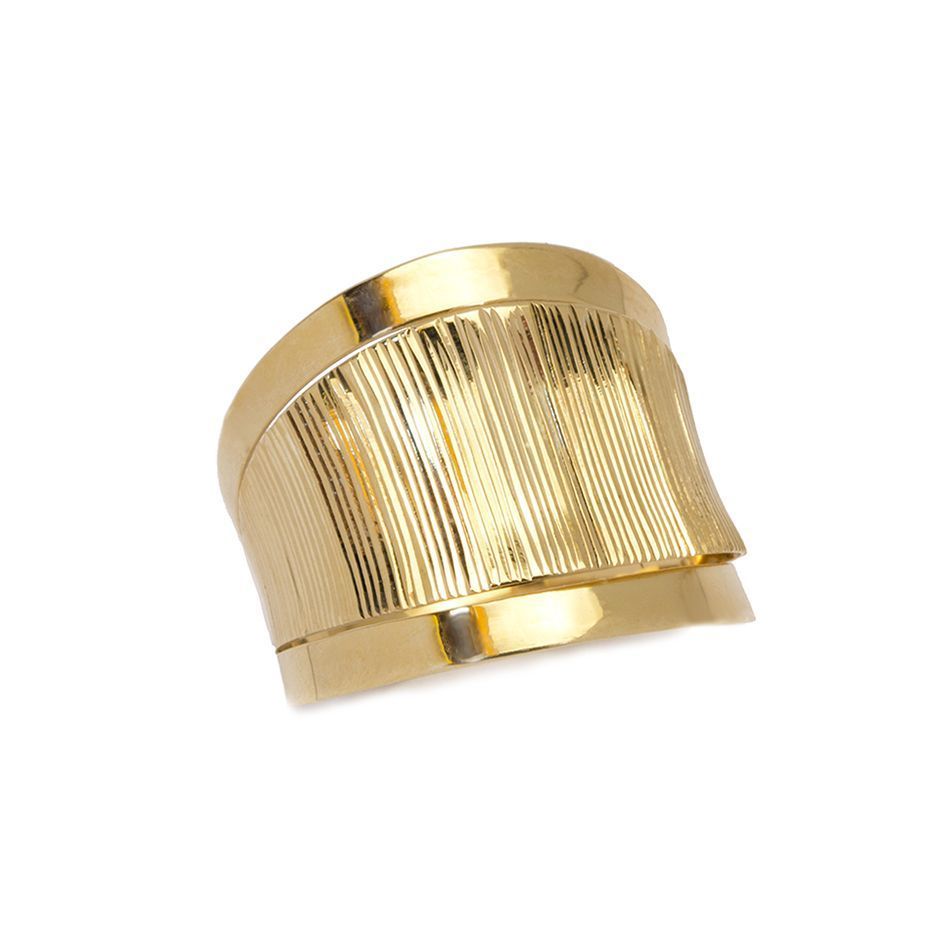 Anel Frisado C�ncavo Ouro 18 Kilates - 25015