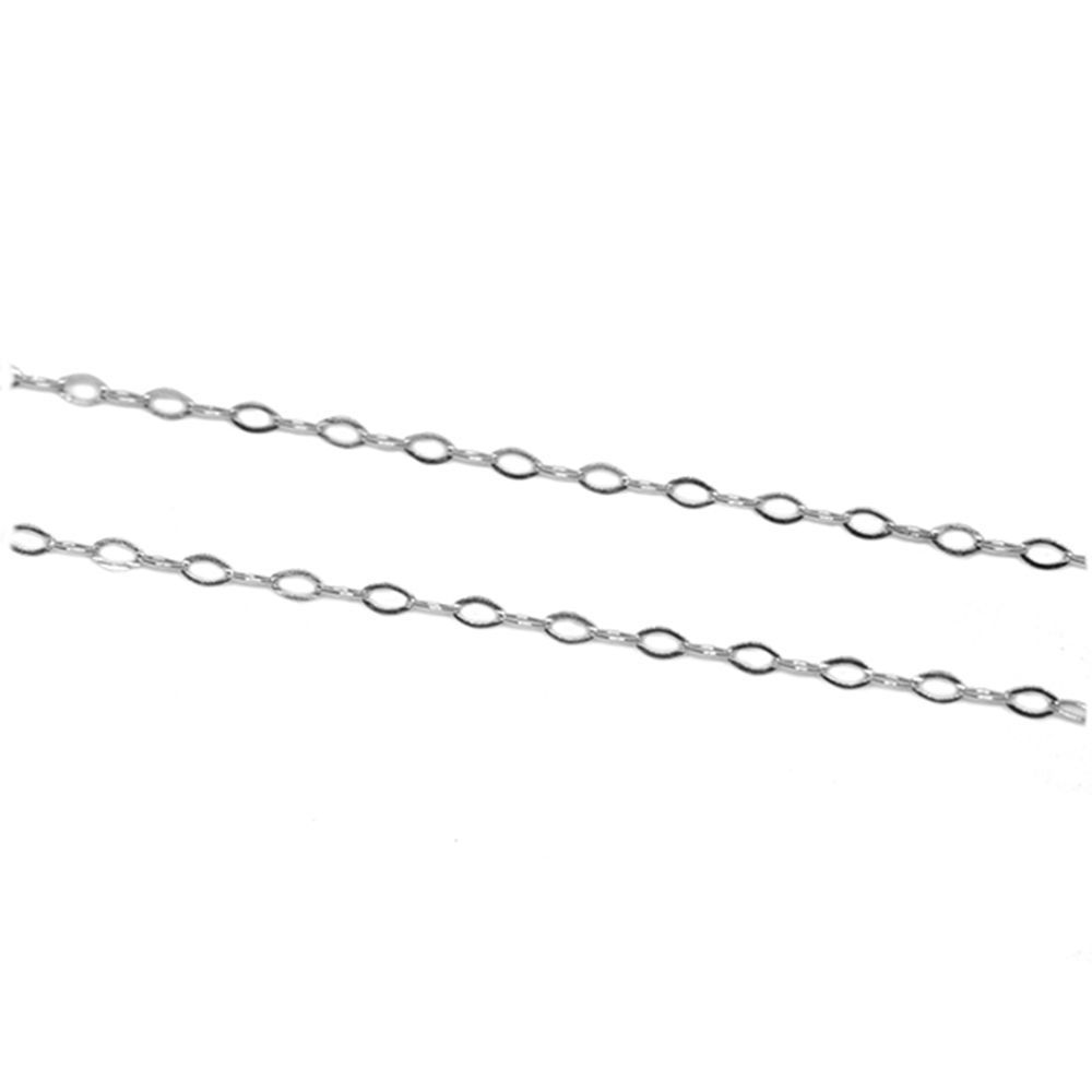 Corrente Malha Bal�o em Ouro Branco 18 Kilates - 25117