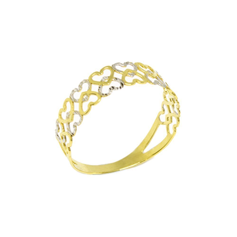 Anel Duplo Amor Bicolor em Ouro 18 Kilates - 25128