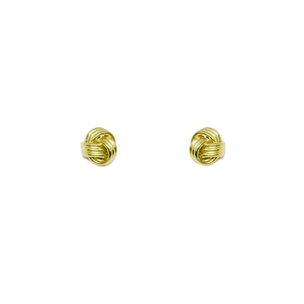 Brinco Uni�o Tr�s Fios em Ouro 18 Kilates - 25134