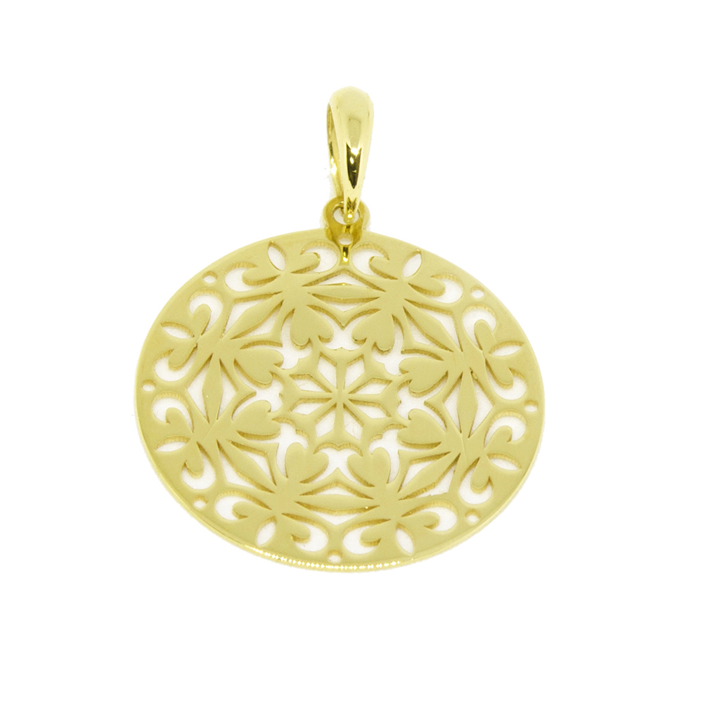 Pingente Mandala Vazada Pequena em Ouro 18 Kilates - 25145