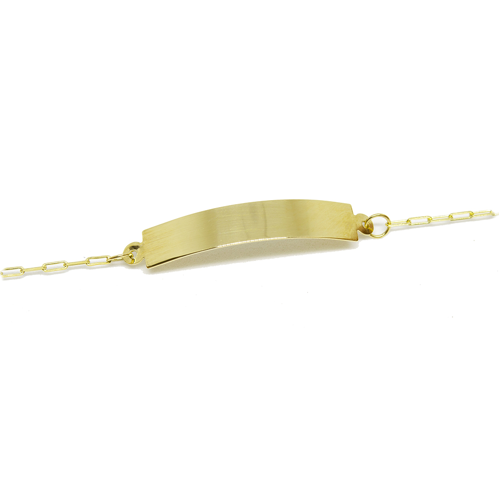 Pulseira Chapa Infantil Malha Longata em Ouro 18 Kilates - 25273