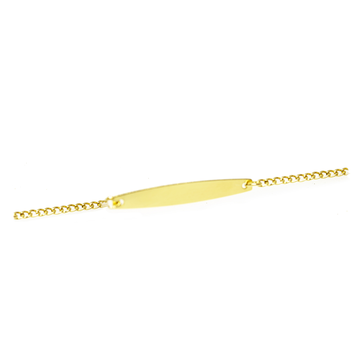 Pulseira Infantil Chapa Malha Groumet em Ouro 18 Kilates - 25278