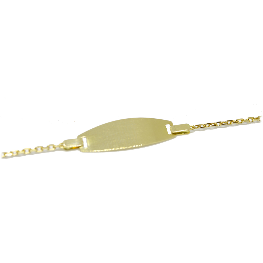 Pulseira Infantil Chapa Oval em Ouro 18 Kilates - 25282
