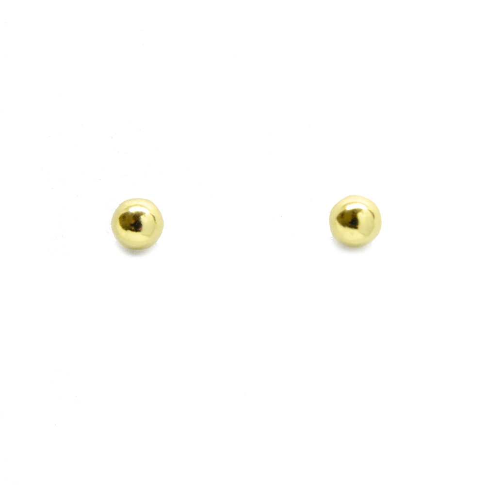 Brinco Bola 3mm em Ouro 18 Kilates � 25293