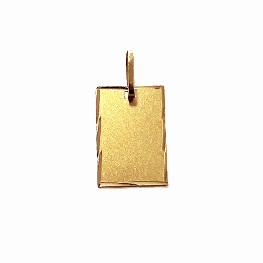 Pingente Placa Retangular em Ouro 18 Kilates � 25466
