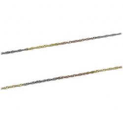 Corrente Malha Singapura Tricolor em Ouro 18 Kilates � 25468