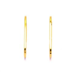 Brinco Argola Retangular em Ouro 18 Kilates - 20301