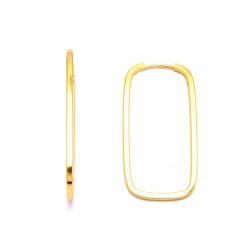 Brinco Argola Retangular em Ouro 18 Kilates - 20301