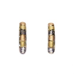 Brinco Longil�neo Tricolor em Ouro 18 Kilates - 20304