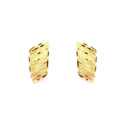 Brinco Retangular Diamantado em Ouro 18 Kilates - 20307