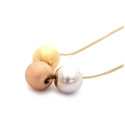 Colar 3 Esferas em Ouro 18 Kilates - 20448
