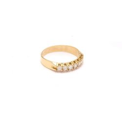 Meia Alian�a de Brilhante em Ouro 18 Kilates - 20526