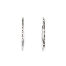 Brinco Argola U com Brilhantes em Ouro 18 Kilates - 20645