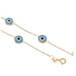 Pulseira Olho Grego em Ouro 18 Kilates - 20649