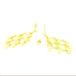 Brinco Cascata P�rola em Ouro 18 Kilates - 20849