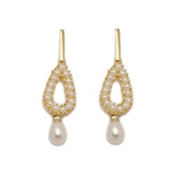 Brinco Gota P�rola em Ouro 18 Kilates - 20851