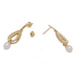 Brinco Gota P�rola em Ouro 18 Kilates - 20851