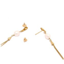 Brinco Franja P�rola em Ouro 18 Kilates - 20853