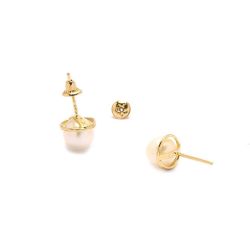Brinco Rococ� de P�rola com 5mm em Ouro 18 Kilates - 20854