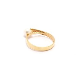 Anel Solit�rio P�rola em Ouro 18 Kilates - 20970