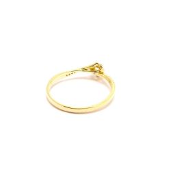 Anel Solit�rio Onda em Ouro 18 Kilates - 21042