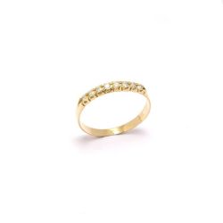 Meia Alian�a de Brilhante em Ouro 18 Kilates - 21096